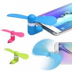 Wholesale Micro USB Android V8V9 Portable Cell Phone Mini Electric Cooling Fan (Blue)